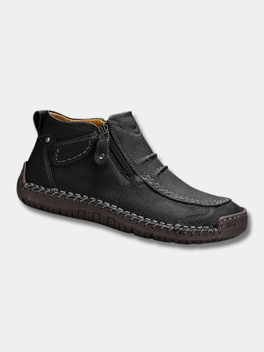 Men's Premium Leather Boots – Casual Ergonomic Design with Zipper Closure