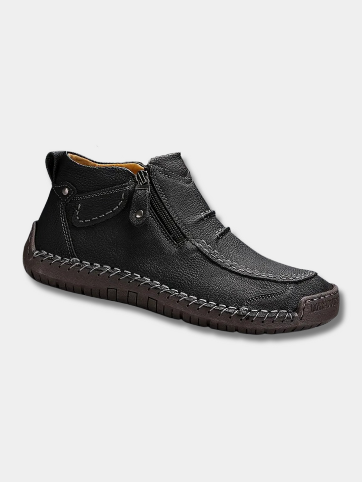 Men's Premium Leather Boots – Casual Ergonomic Design with Zipper Closure