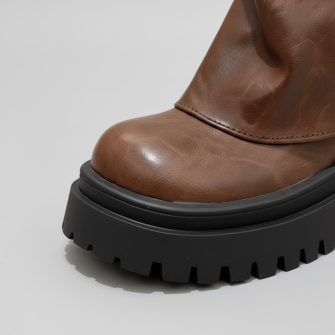 Women's Boots Double Buckle Adjustable Block Heel with Profile Sole