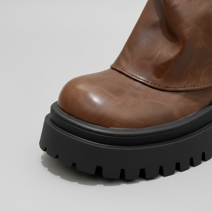 Women's Boots Double Buckle Adjustable Block Heel with Profile Sole