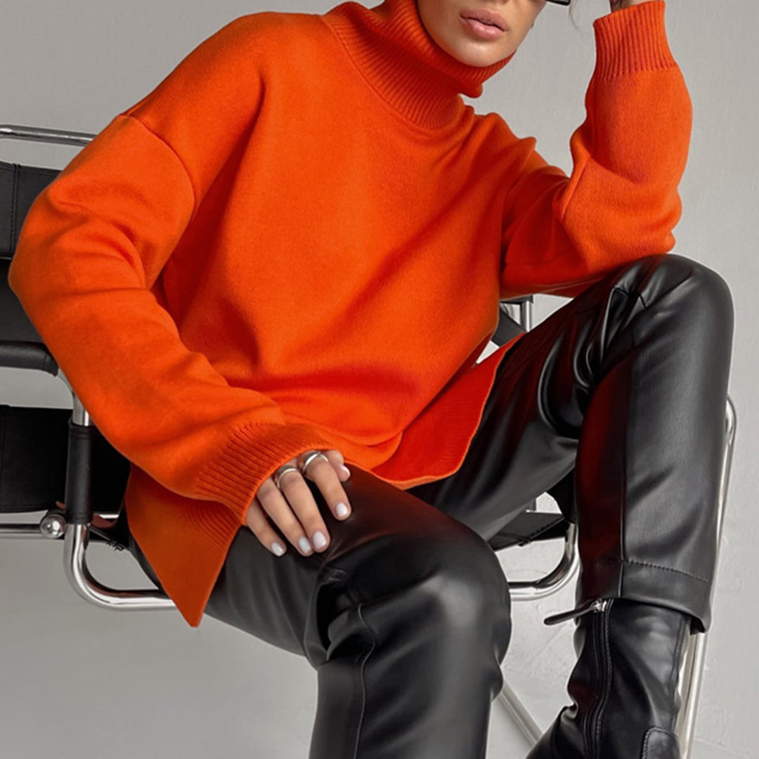Plus Size Women's Sweater with Side Slit Versatile & Stylish - Lozenda