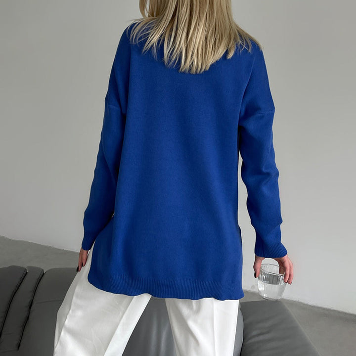 Plus Size Women's Sweater with Side Slit Versatile & Stylish - Lozenda