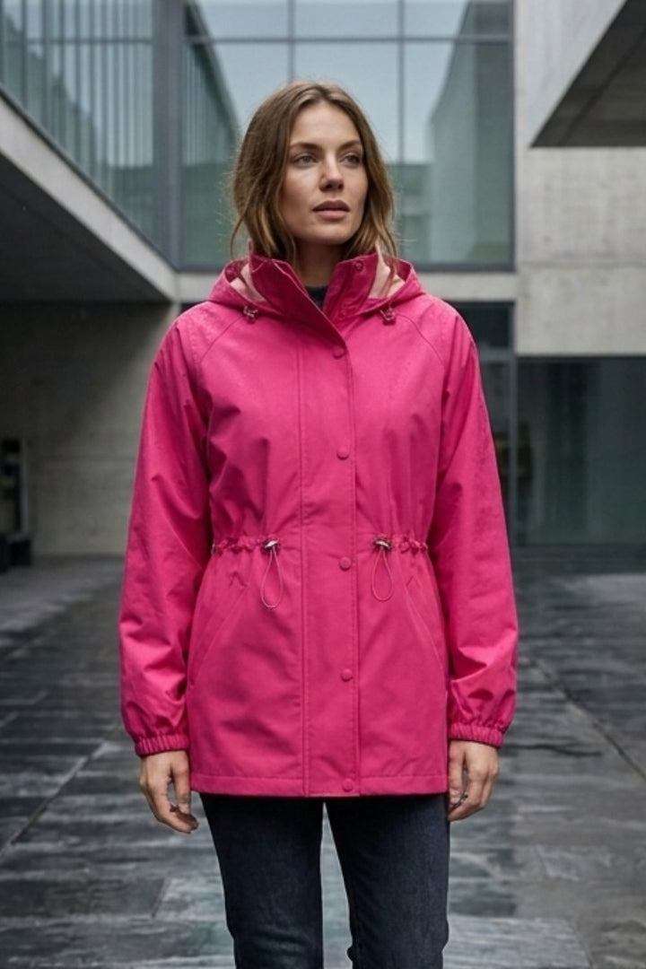 Women's Hooded Jacket | Waist Drawstring & Front Pockets