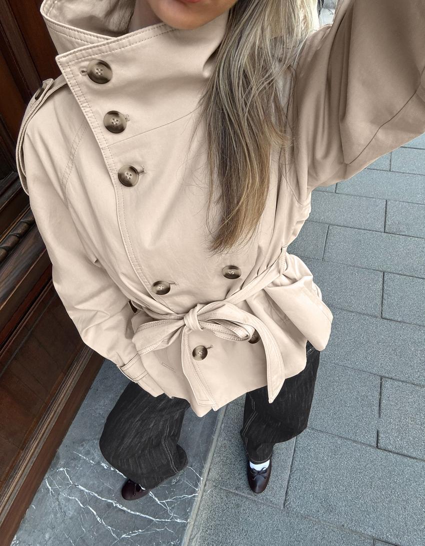 Ladies Trench Coat with Belt Classic Fit