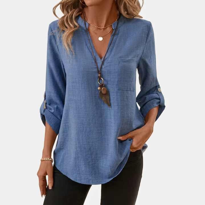 Danika | Classic V-Neck Long Sleeve Shirt