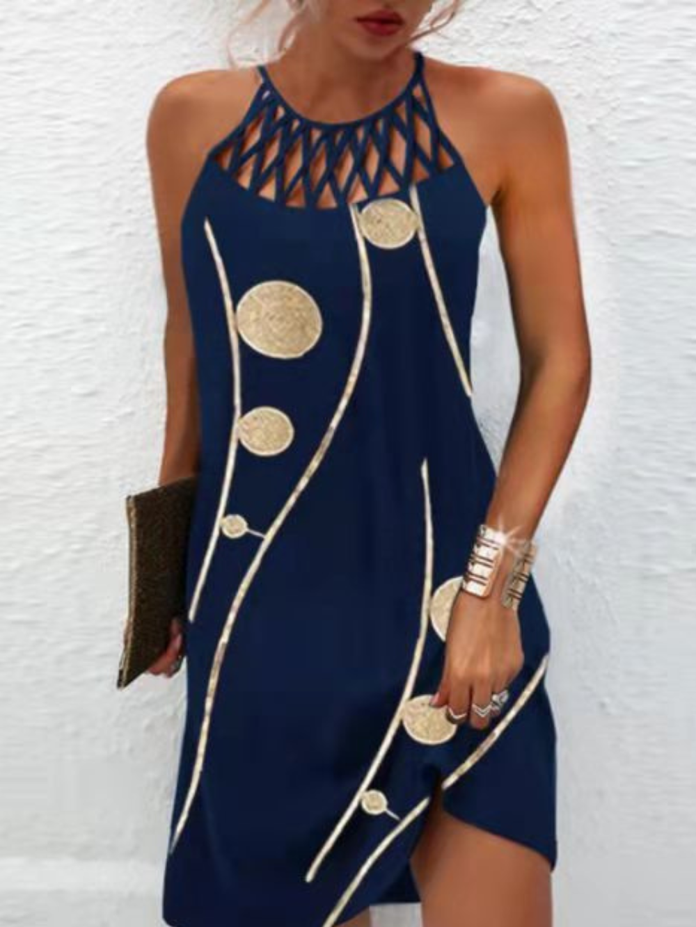 Athena Casual Halter Neck Dress for Women, view 9 - Elena Harper