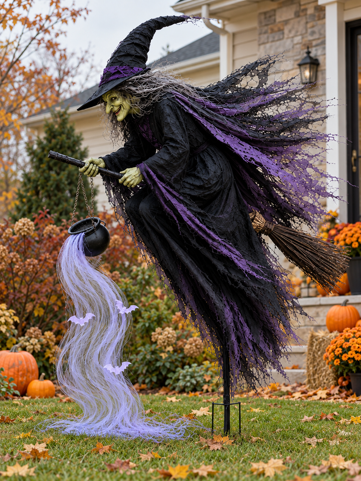Solar Flying Witch Halloween Flow Light