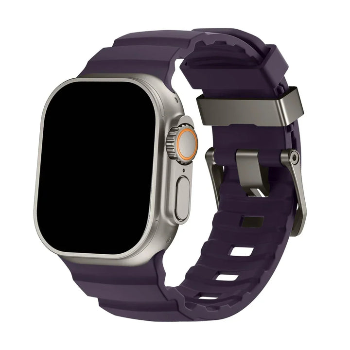 Silicone Watch Band for Apple Watch - Sport Band with Titanium Buckle