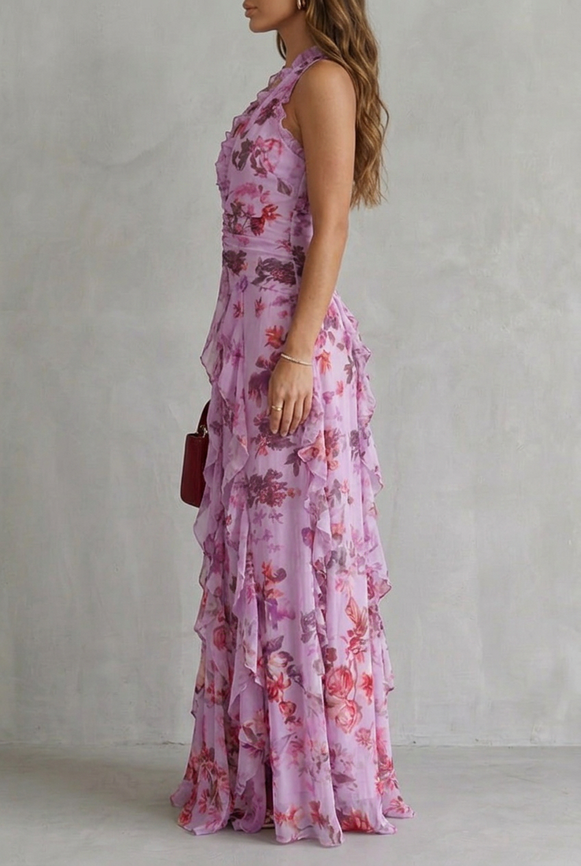 Delilah | Elegant Sleeveless Halter Maxi Dress