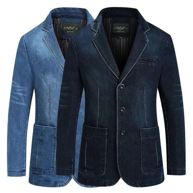 Men's Slim Fit Blazer – With Notched Lapel and Patch Pockets, Suitable for Work and Formal Occasions