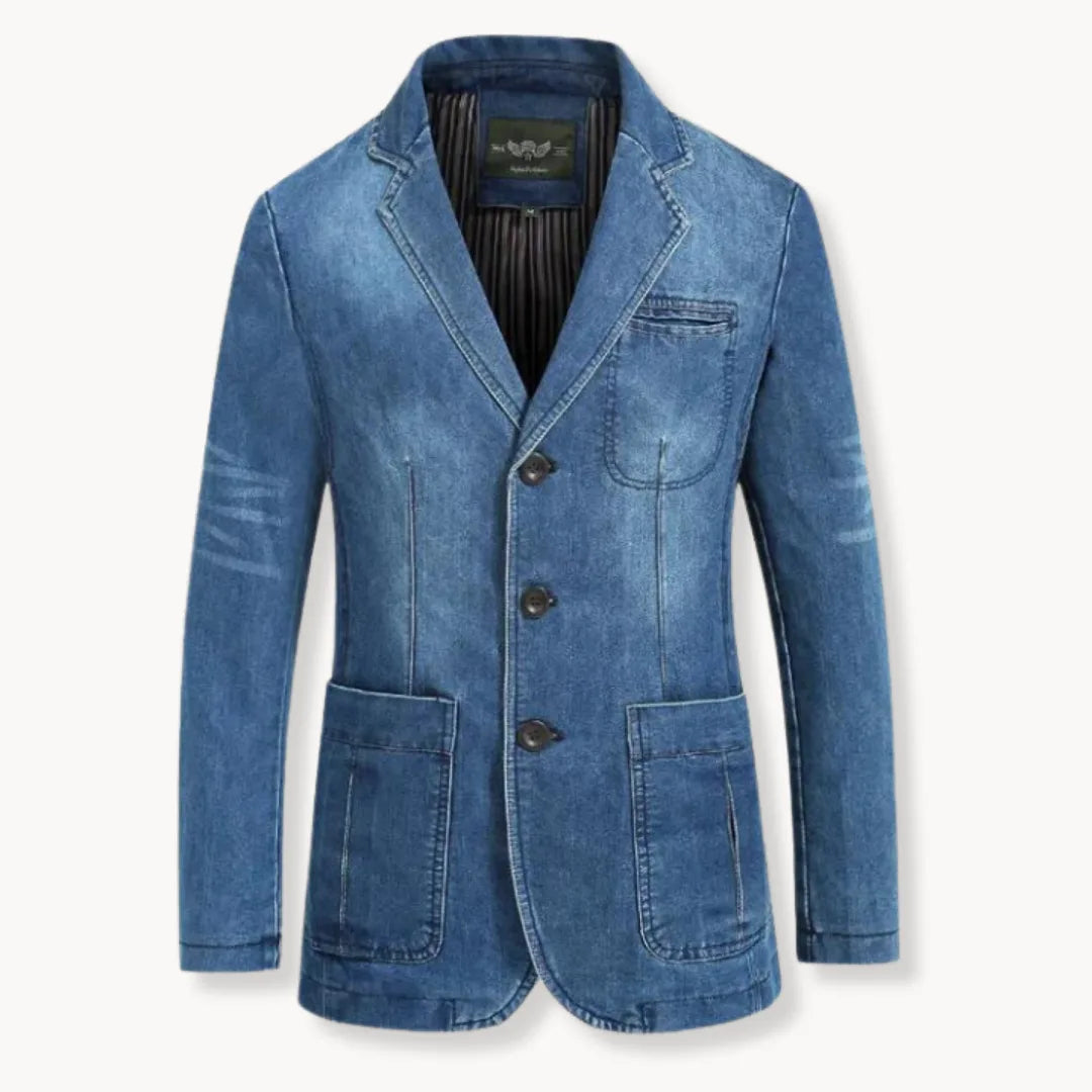 Men's Slim Fit Blazer – With Notched Lapel and Patch Pockets, Suitable for Work and Formal Occasions