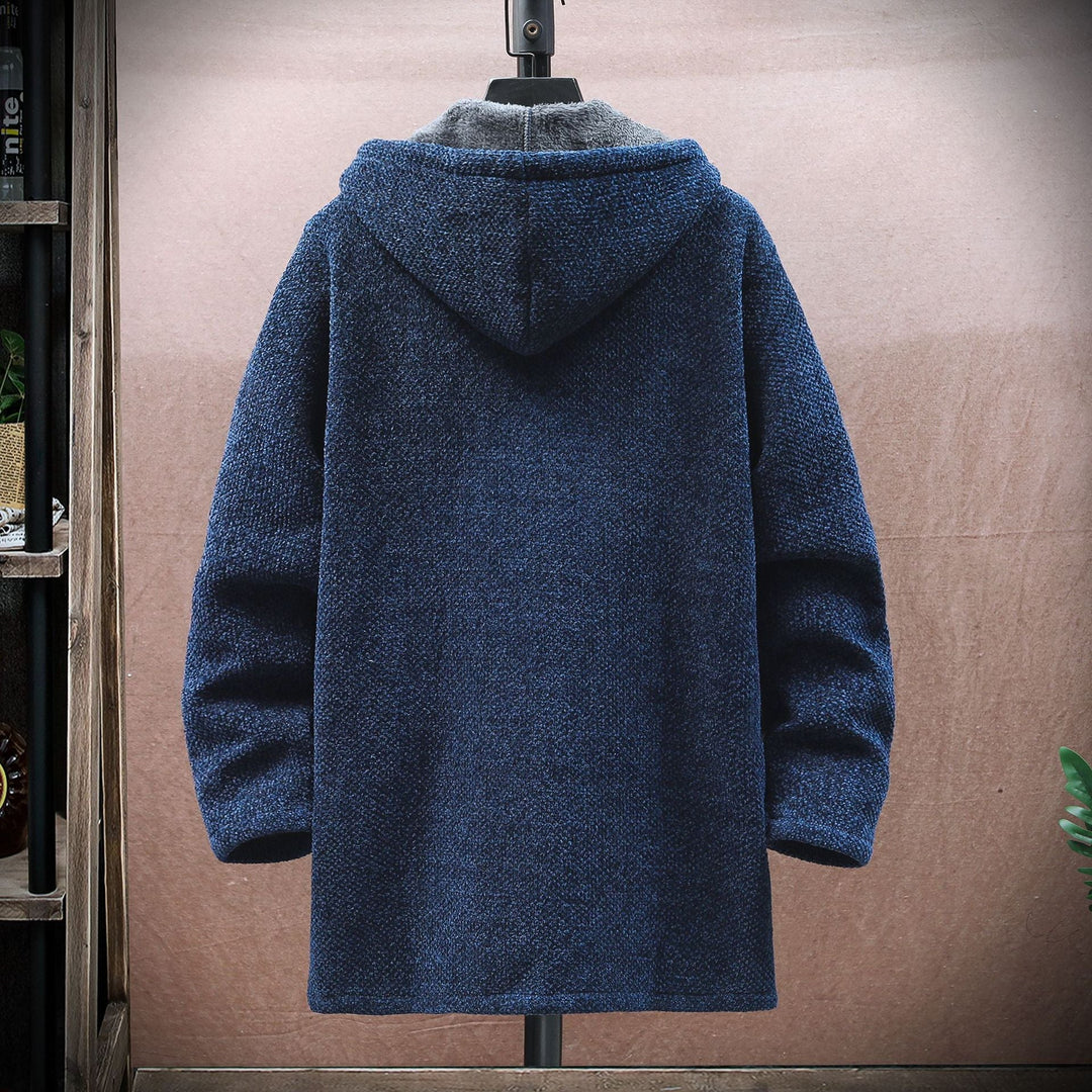 MICHAEL – LONG HOODED TEXTURED COAT