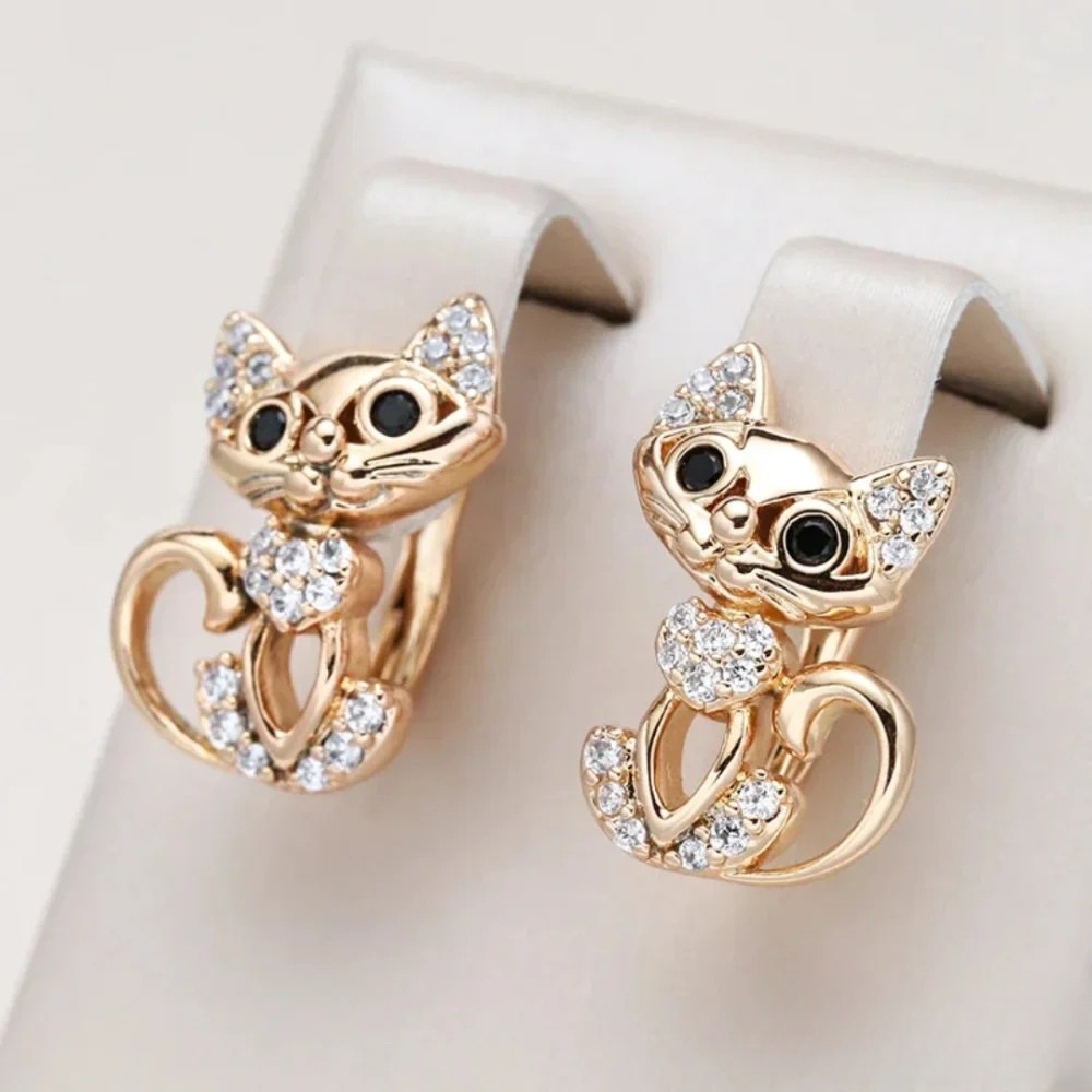 Talita™  |  Elegant Zirconia Cat Earrings