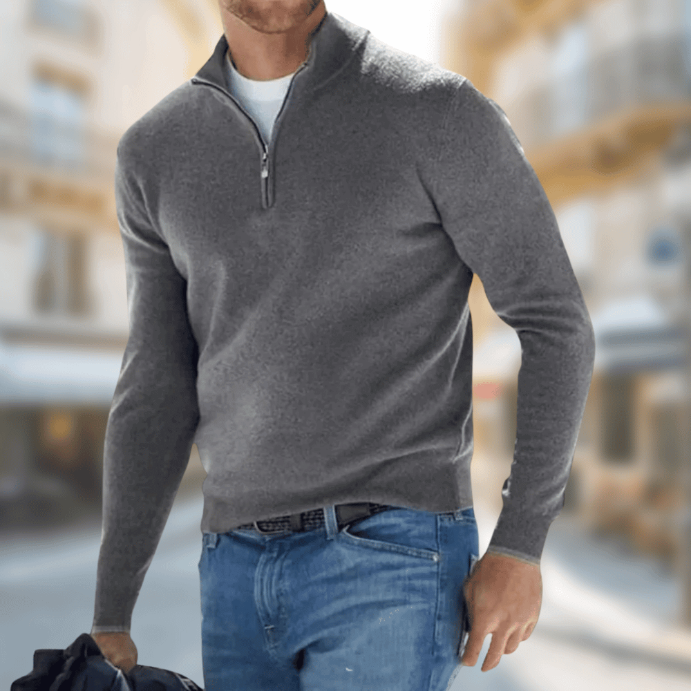 Roland | Men's Casual Sweater with Zipper at the Collar