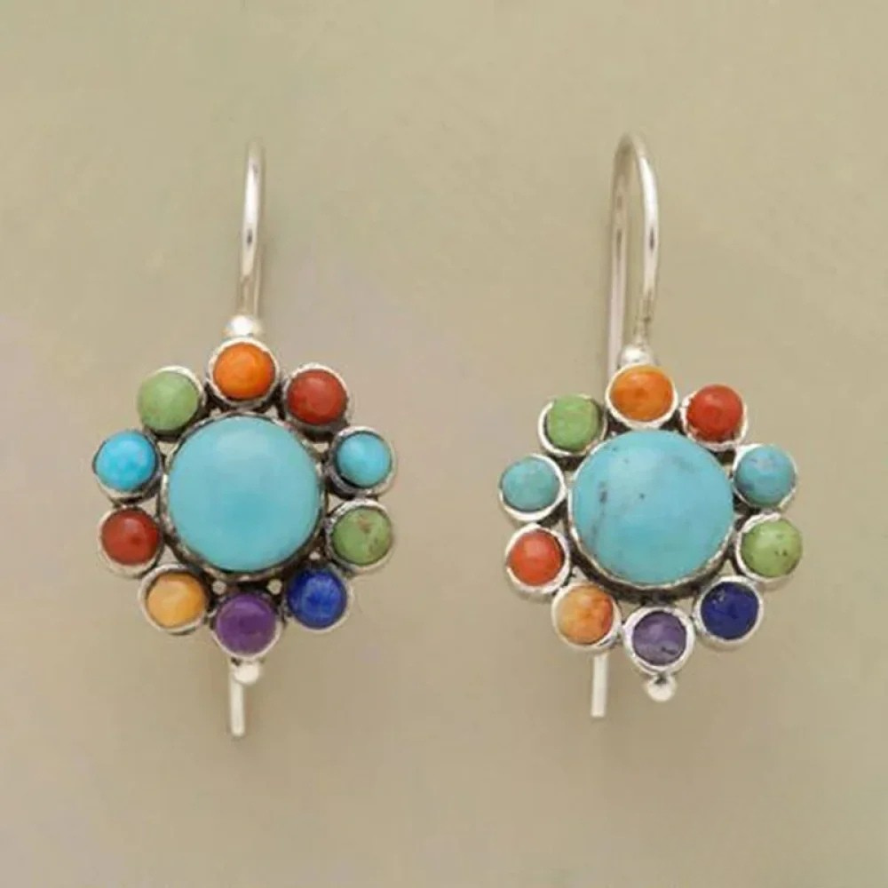 Multicoloured™  |  Round Earrings Turquoise
