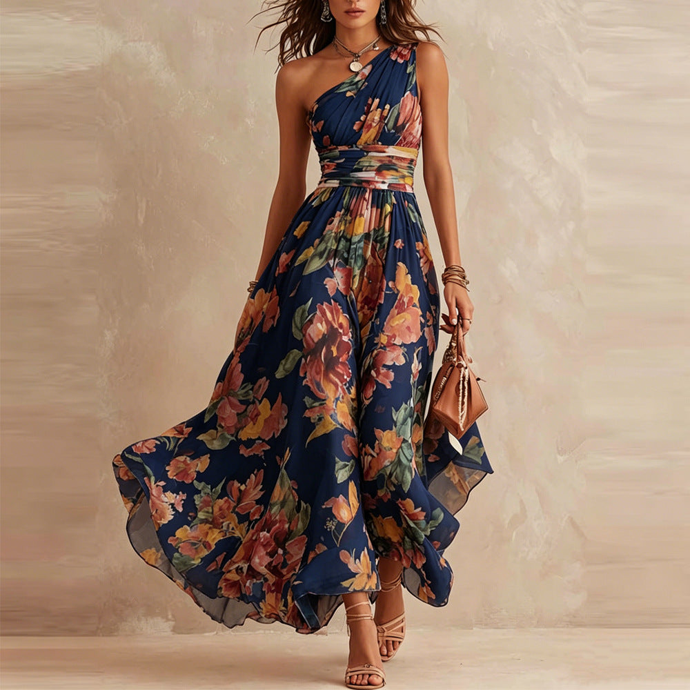 Lesena Elegant Maxi Dress with Floral Pattern, view 2 - Elena Harper