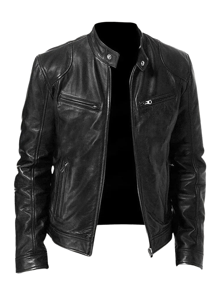 Joren™ | Timeless Leather Jacket with Zipper