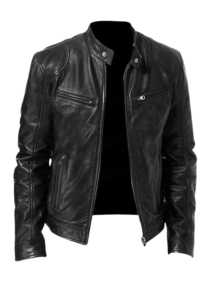 Joren™ | Timeless Leather Jacket with Zipper