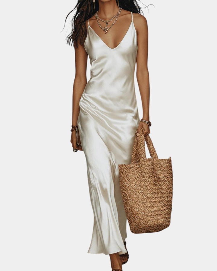 SATIN DRESS WITH BLOUSE FOR WOMEN