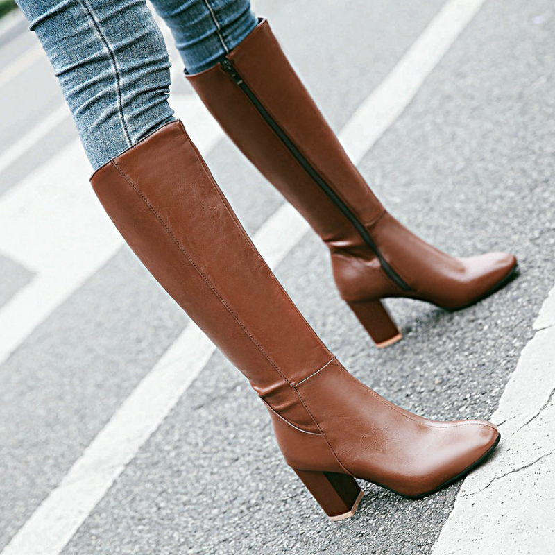 Mila - Luxe Zipper Boots for a Stylish Statement Look