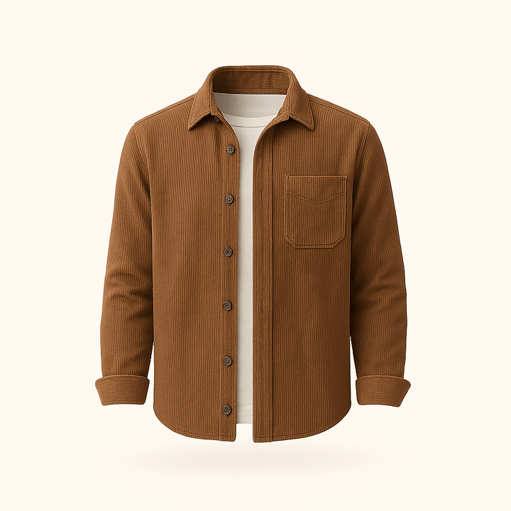Hamdun Corduroy Shirt with Buttons, view 4 - Elena Harper