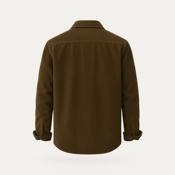 Hamdun Corduroy Shirt with Buttons, view 9 - Elena Harper