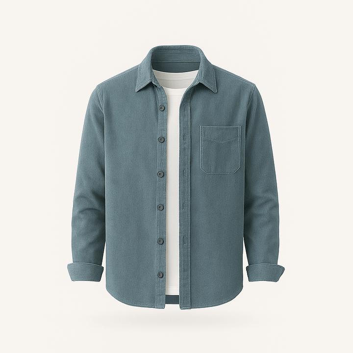 Hamdun Corduroy Shirt with Buttons, view 6 - Elena Harper