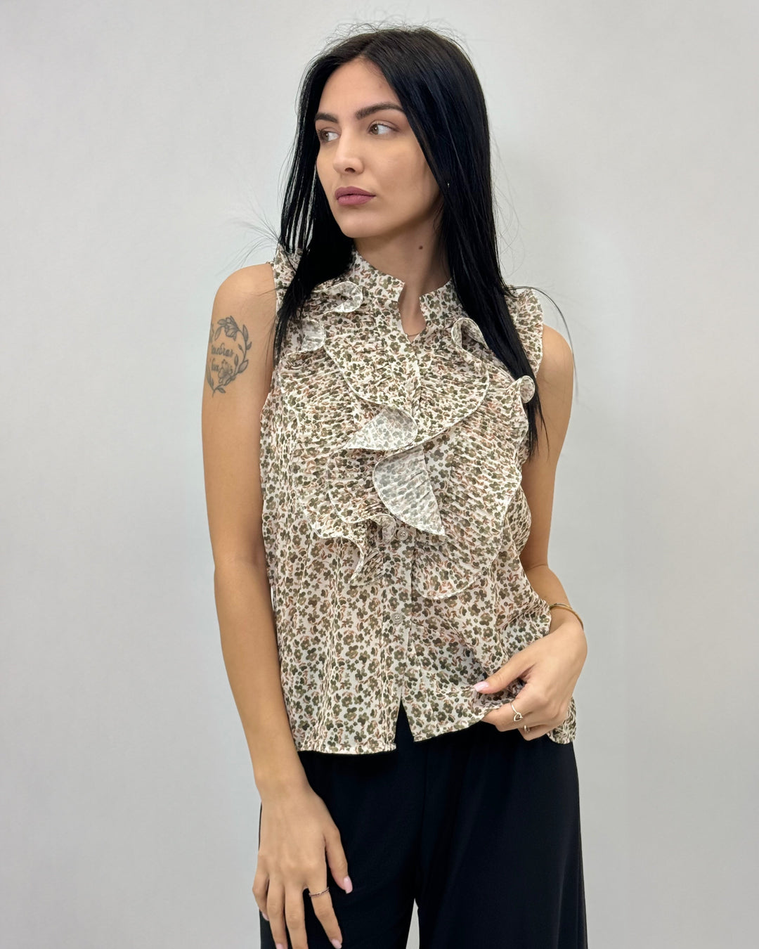 Nadia™  |  Sleeveless Blouse Ruffles