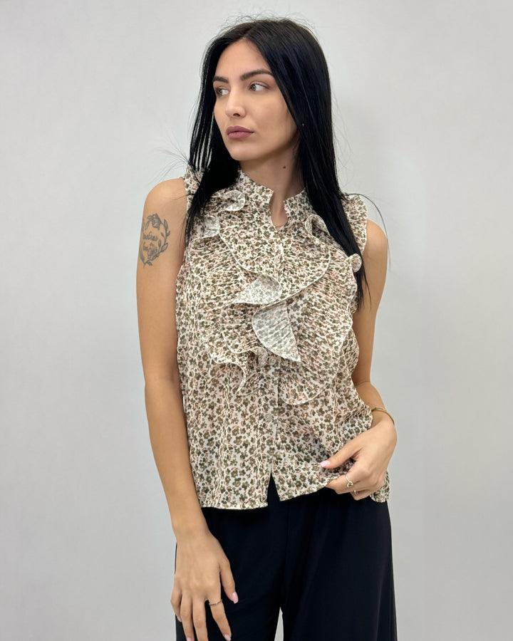 Nadia™  |  Sleeveless Blouse Ruffles