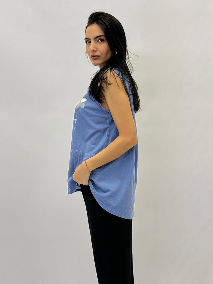 Viviane™  |  Sleeveless Top Floral Detail