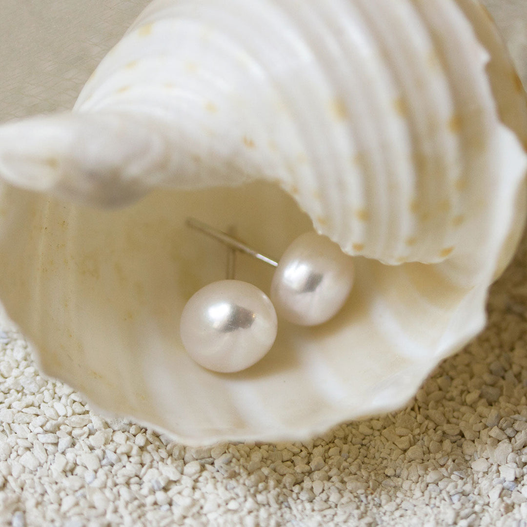 Aiko Classic Stud Earrings, view 4 - Elena Harper