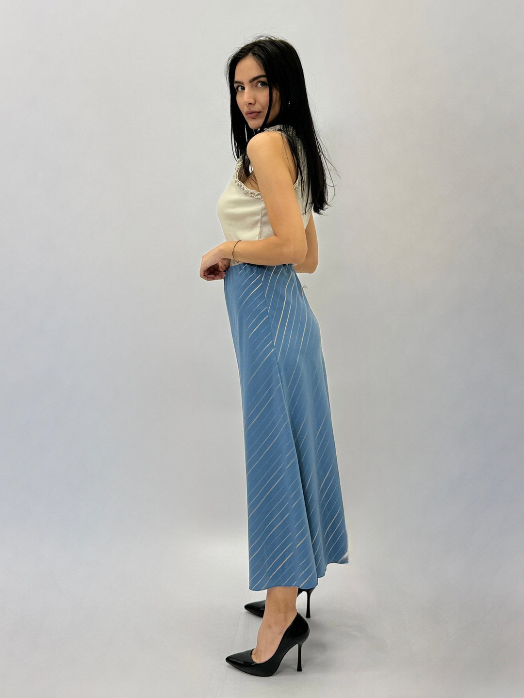 Fenna™  |  Striped Midi Skirt