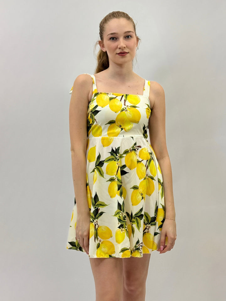 Kirsten™  |  Short Dress Lemon Print
