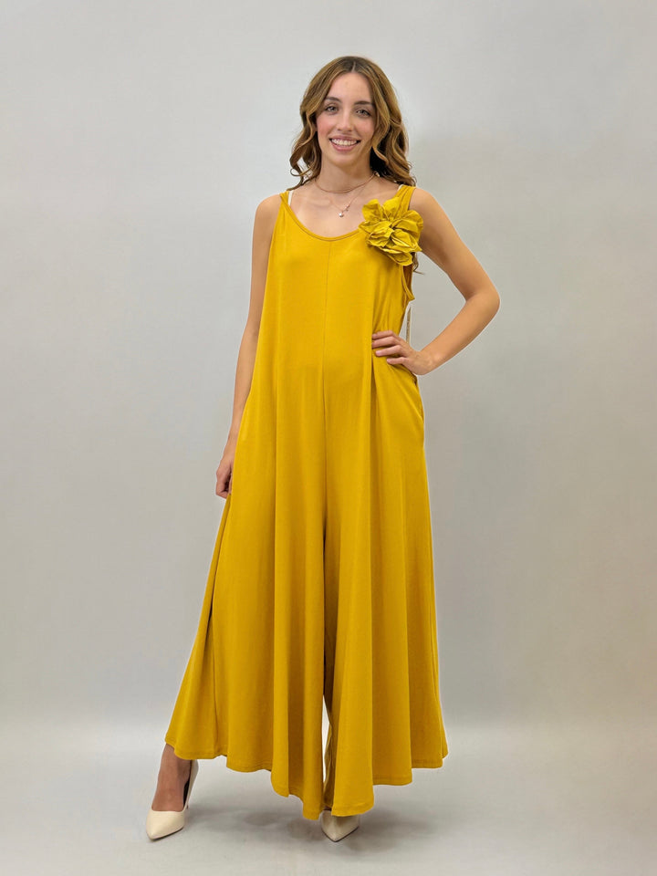 Dominique™  |  Jumpsuit Flower Detail