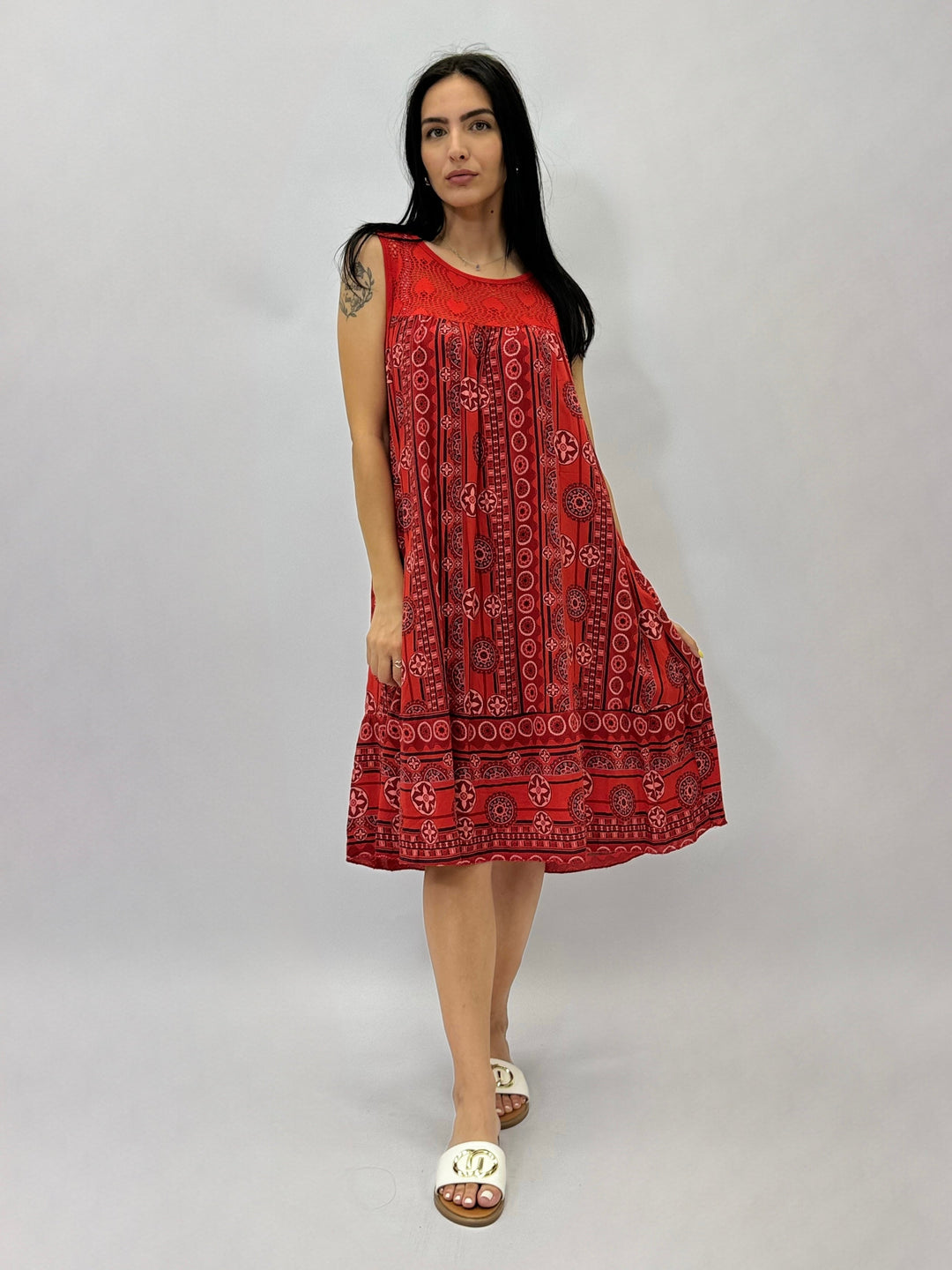 Dominique™  |  Sleeveless Dress soft luxurious fabrics Details
