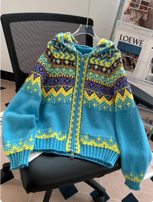 Sadie | Women's Fair Isle Hooded Jumper