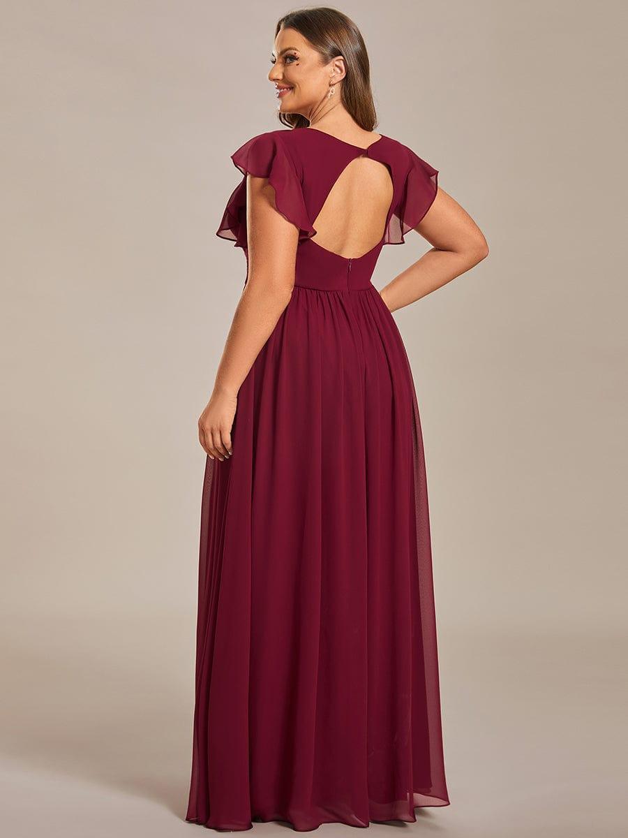 Elegant Open Back Long Chiffon Bridesmaid Dress, view 8 - Elena Harper