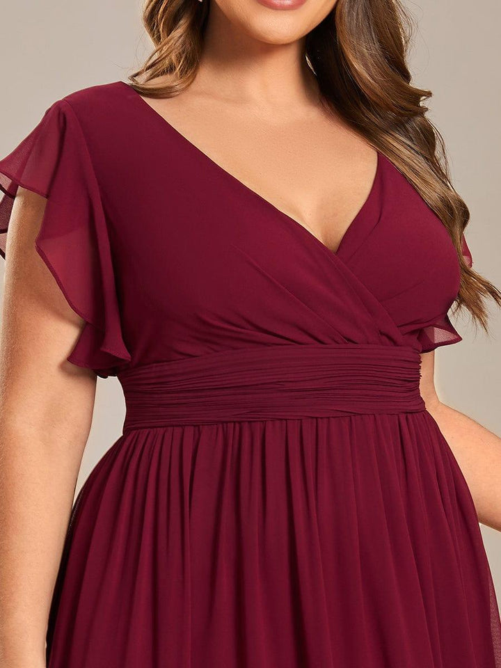 Elegant Open Back Long Chiffon Bridesmaid Dress, view 9 - Elena Harper