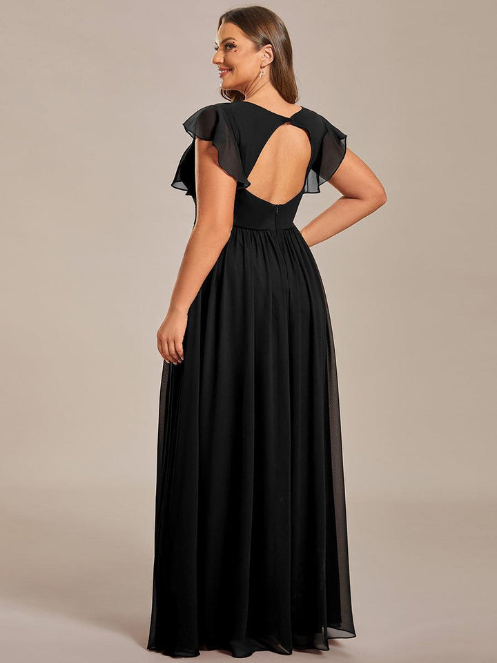 Elegant Open Back Long Chiffon Bridesmaid Dress - Elena Harper