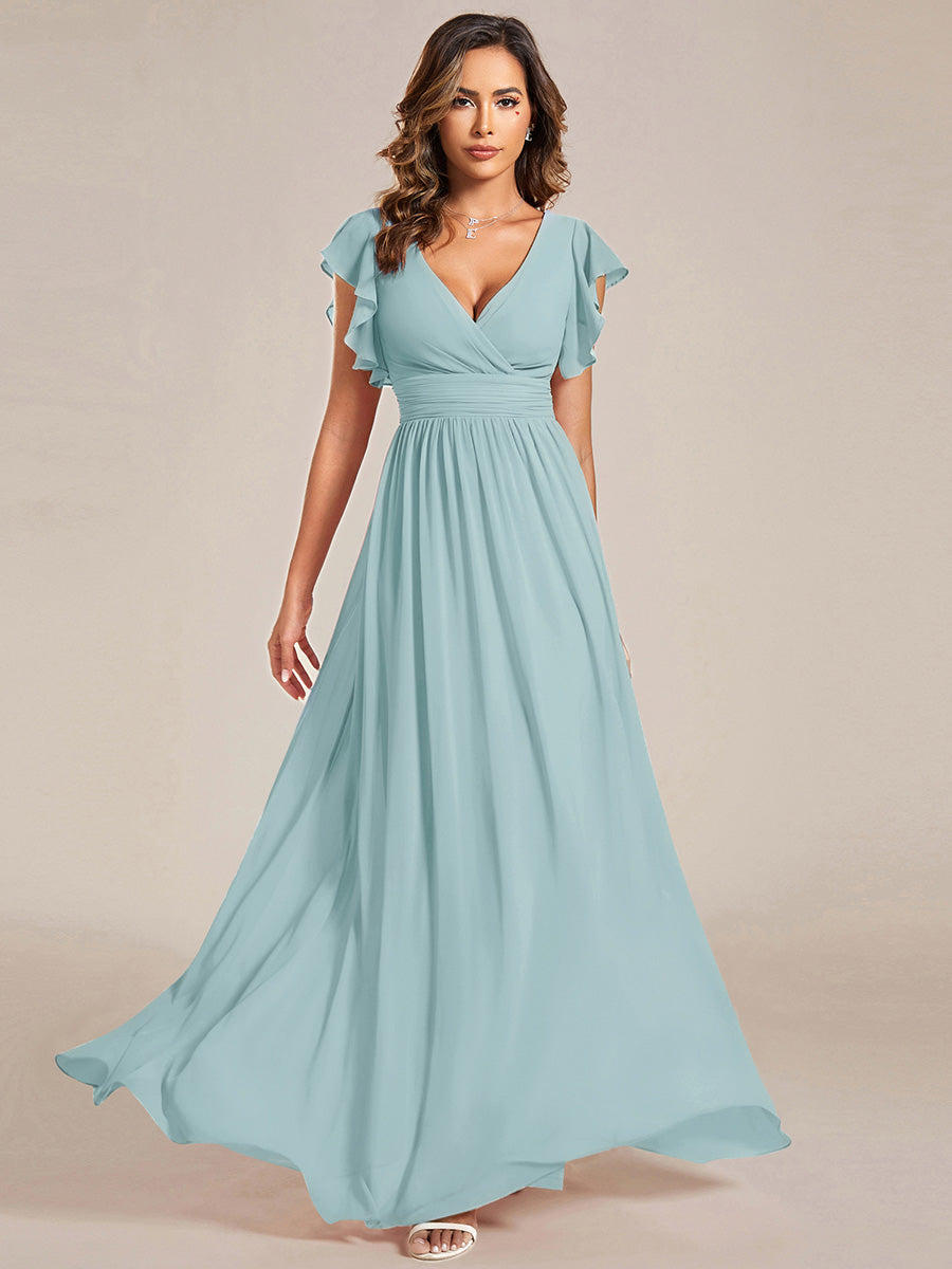 Elegant Open Back Long Chiffon Bridesmaid Dress - Elena Harper