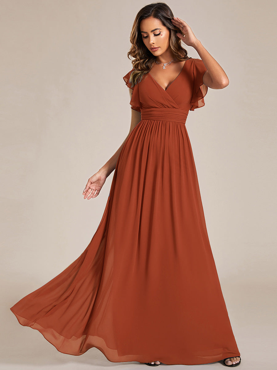 Elegant Open Back Long Chiffon Bridesmaid Dress, view 10 - Elena Harper