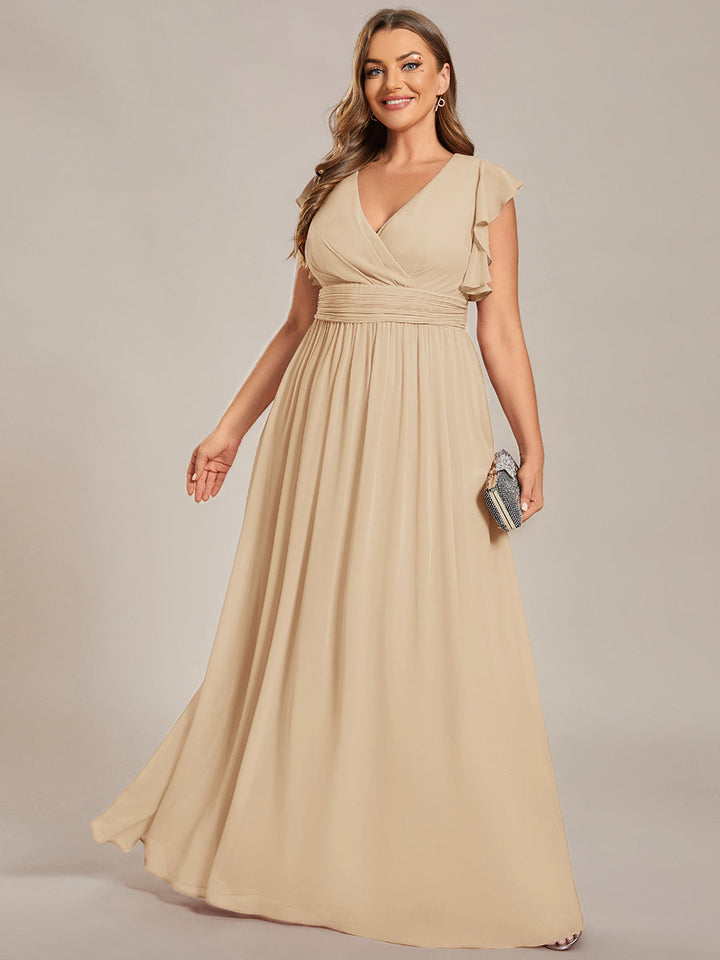 Elegant Open Back Long Chiffon Bridesmaid Dress - Elena Harper