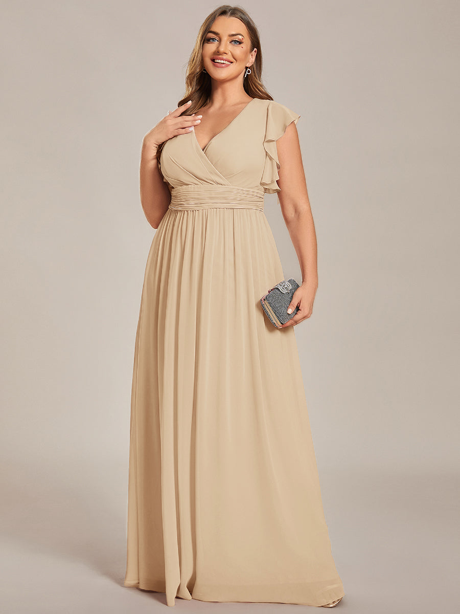 Elegant Open Back Long Chiffon Bridesmaid Dress - Elena Harper