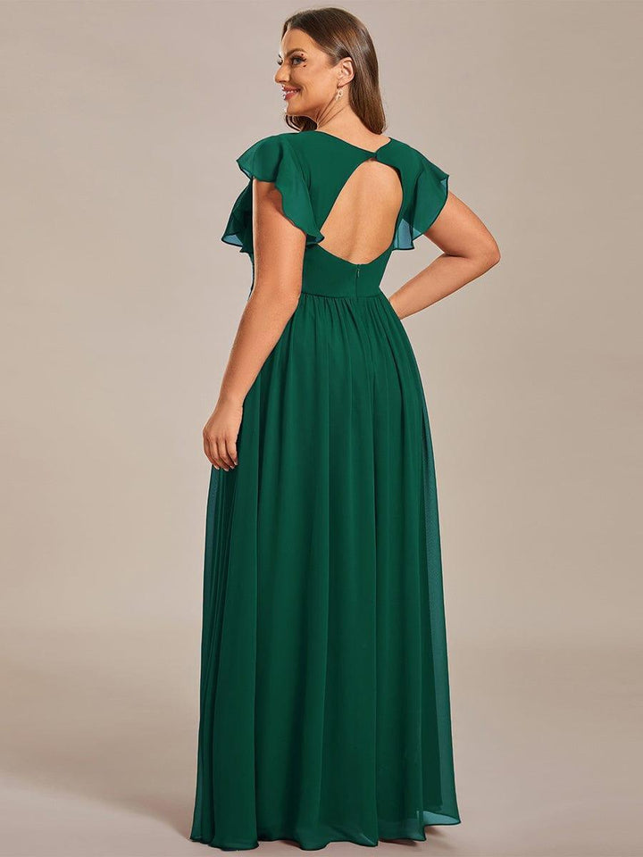 Elegant Open Back Long Chiffon Bridesmaid Dress - Elena Harper