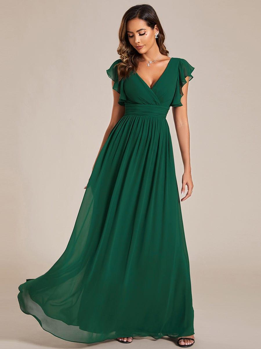 Elegant Open Back Long Chiffon Bridesmaid Dress - Elena Harper