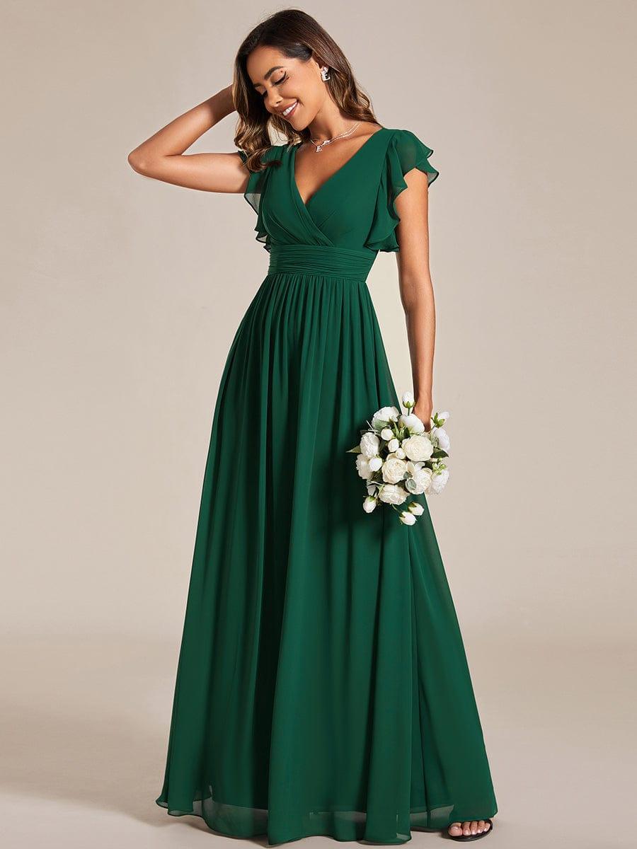 Elegant Open Back Long Chiffon Bridesmaid Dress - Elena Harper