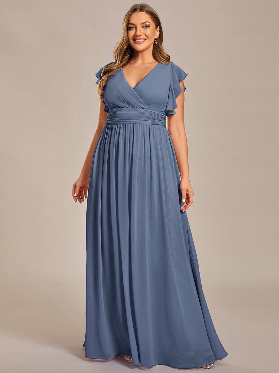 Elegant Open Back Long Chiffon Bridesmaid Dress - Elena Harper