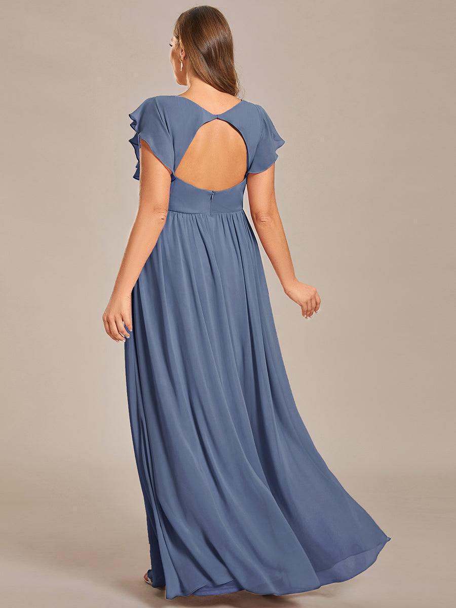 Elegant Open Back Long Chiffon Bridesmaid Dress - Elena Harper