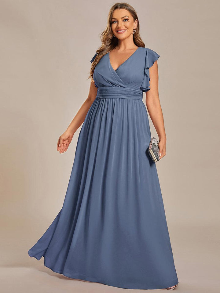 Elegant Open Back Long Chiffon Bridesmaid Dress - Elena Harper