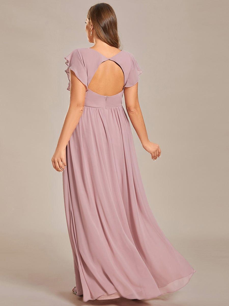 Elegant Open Back Long Chiffon Bridesmaid Dress - Elena Harper
